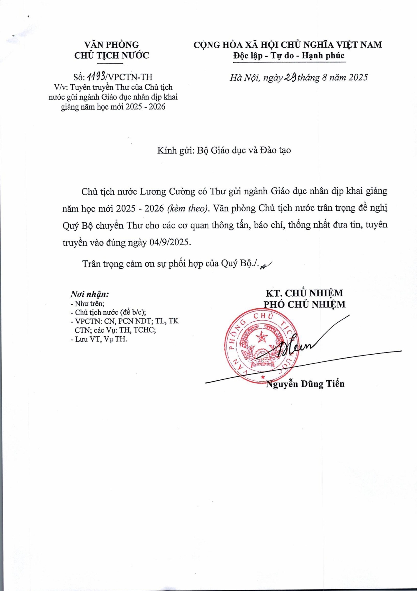 Thư chủ tịch nwocs hình ảnh 0