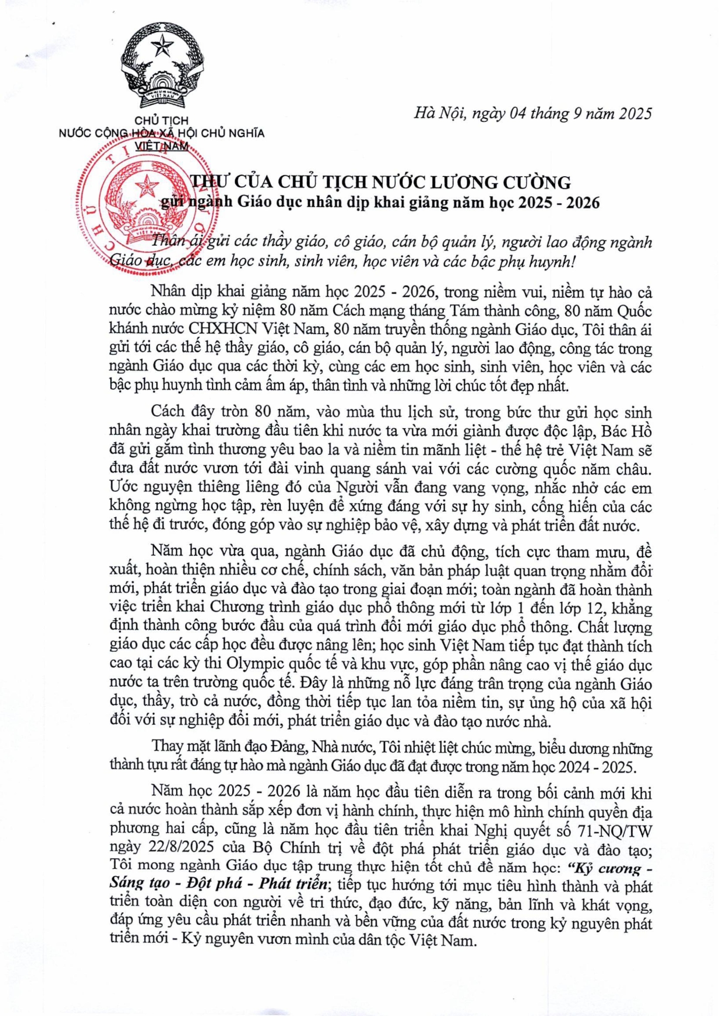 Thư chủ tịch nwocs hình ảnh 1