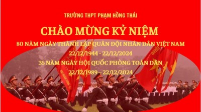 HƯỚNG TỚI KỈ NIỆM 80 NĂM  NGÀY THÀNH LẬP QUÂN ĐỘI NHÂN DÂN VIỆT NAM  (22/12/1944 - 22/12/2024) VÀ 35 NĂM NGÀY HỘI QUỐC PHÒNG TOÀN DÂN (22/12/1989 - 22/12/2024)